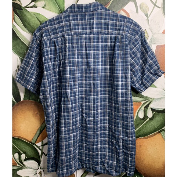 Patagonia Blue Plaid Casual Button Down Hemp Shirt - Picture 2 of 6
